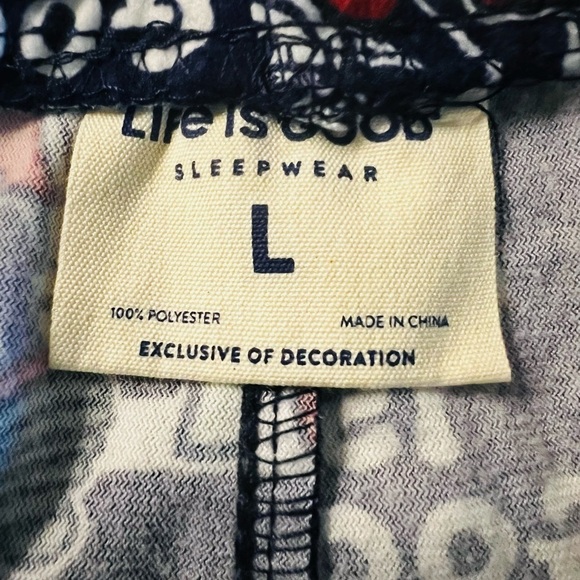 Life Is Good Women’s Pajama Bottoms - Navy Blue with Christmas Print Size L NWT - Picture 2 of 10